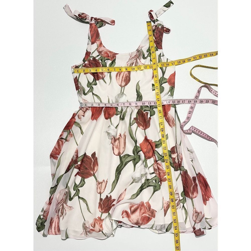 Anthropologie Paper Crown‎ Tulipa Double Tie Sleeveless Party Mini Dress Large - Picture 10 of 13